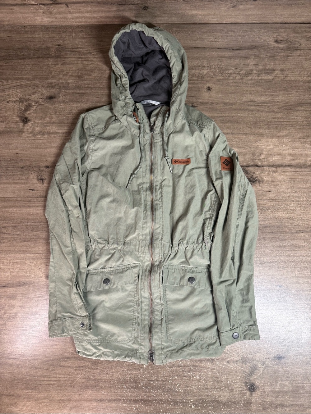 Columbia Cultus Lake Hooded Anorak Women L Cypress Green Utility Jacket Gorpcore